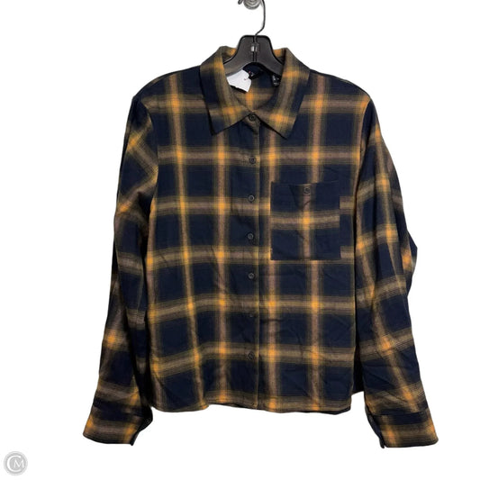 Top Long Sleeve By Attitude In Plaid Pattern, Size: M