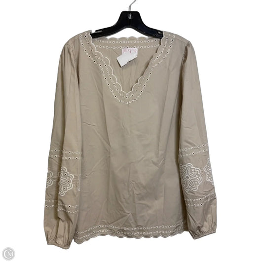 Top 3/4 Sleeve By Bellambia In Cream, Size: M