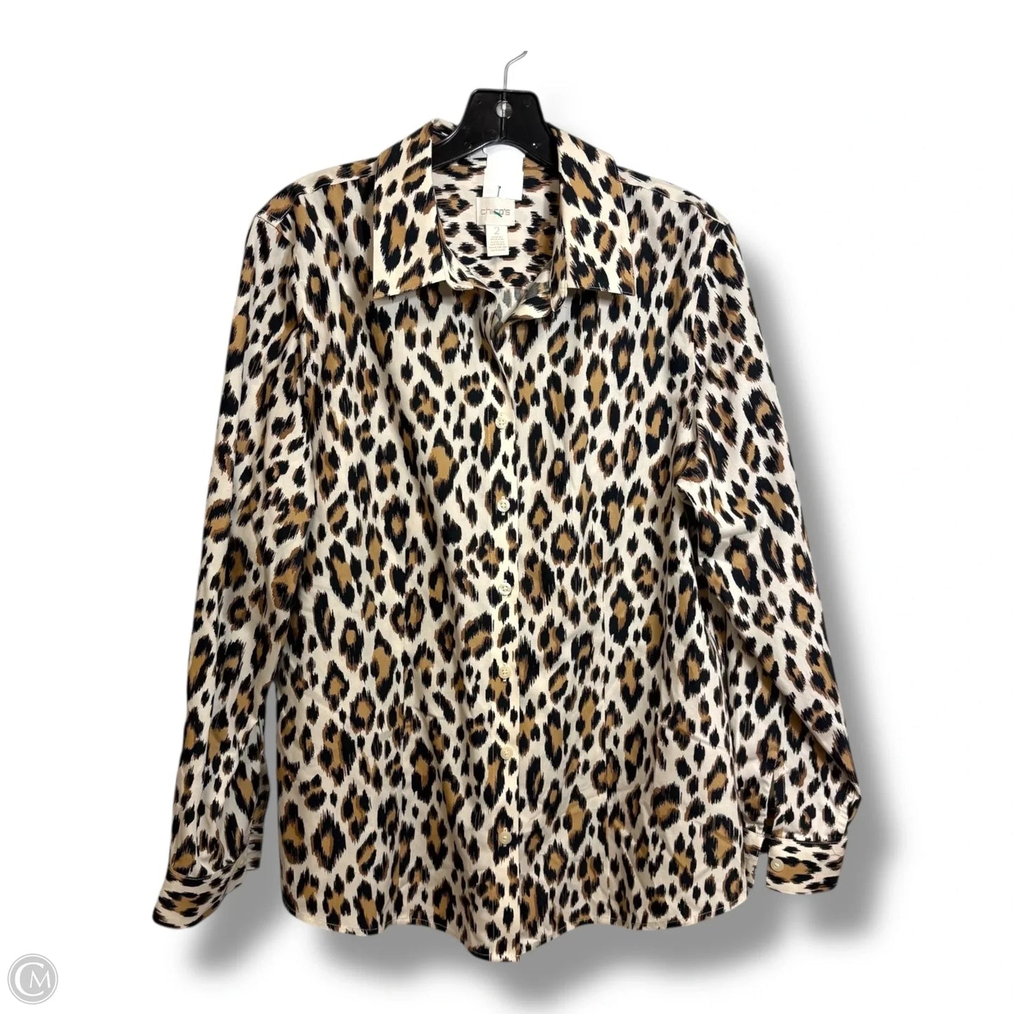 Top Long Sleeve By Chicos In Animal Print, Size: L