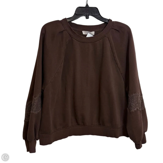 Sweatshirt Crewneck By Loft In Brown, Size: L
