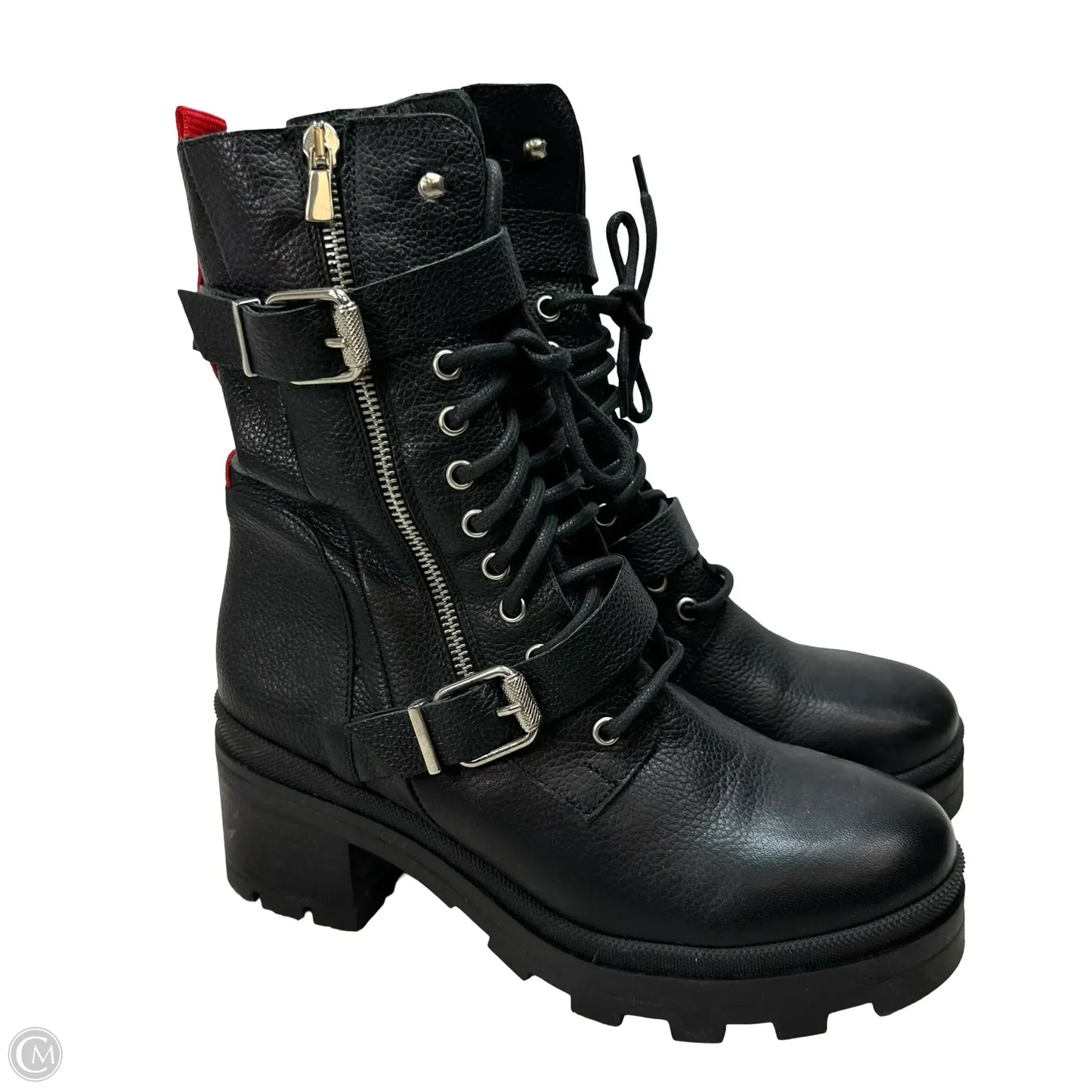 Boots Combat By Charles By Charles David In Black, Size: 7.5