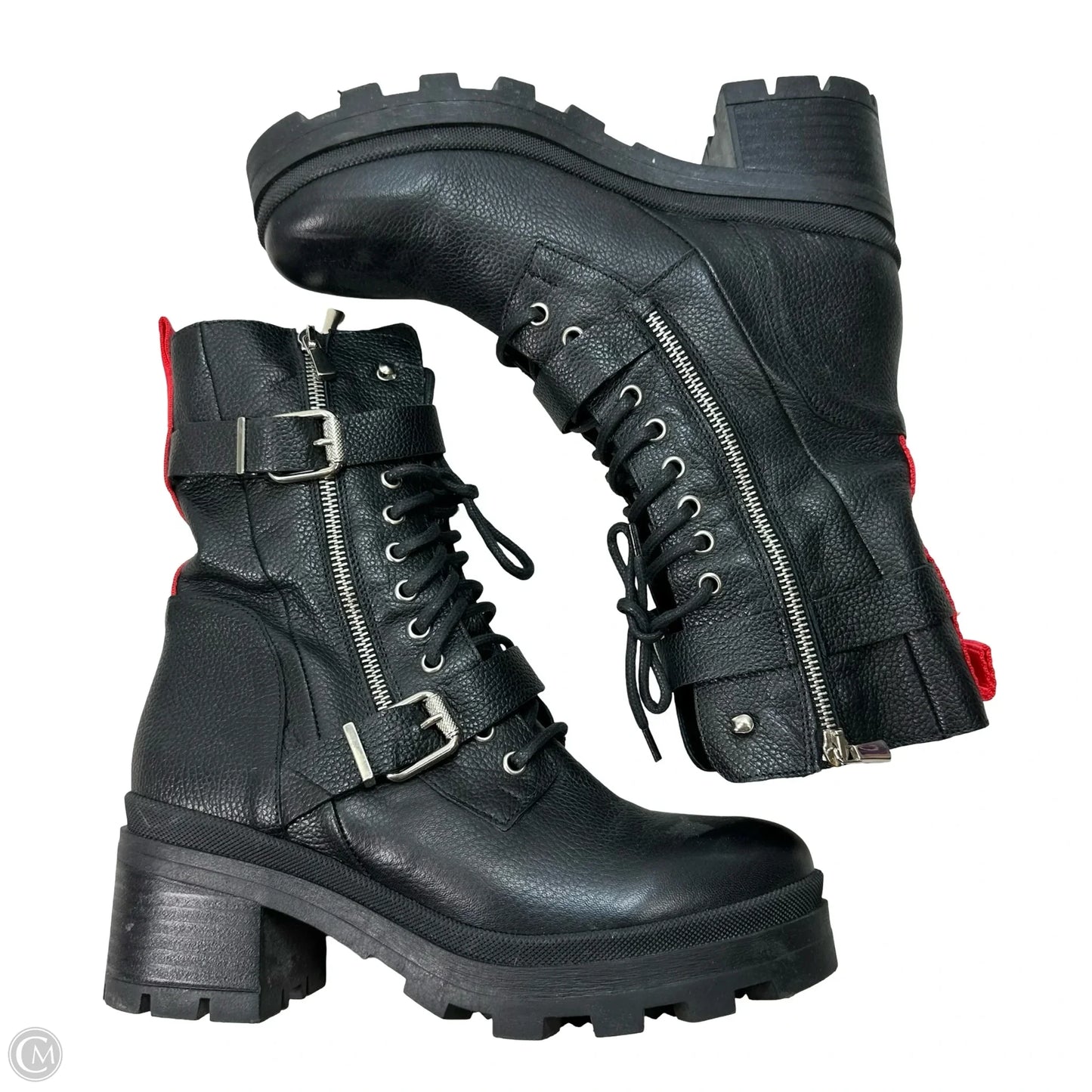 Boots Combat By Charles By Charles David In Black, Size: 7.5