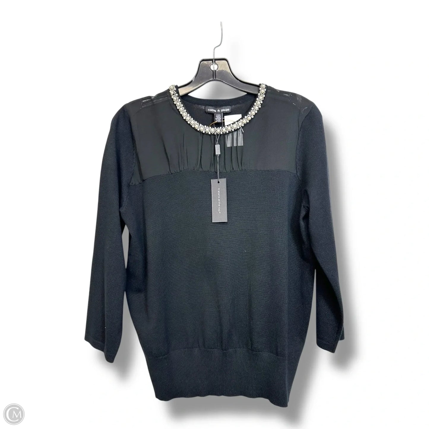 Top 3/4 Sleeve By Clothes Mentor In Black, Size: L