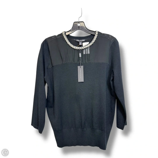 Top 3/4 Sleeve By Clothes Mentor In Black, Size: L