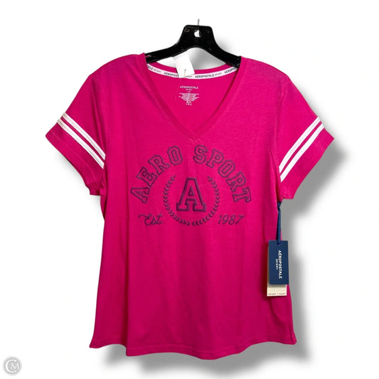 Top Short Sleeve Basic By Aeropostale In Pink, Size: L