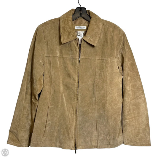 Jacket Leather By Coldwater Creek In Tan, Size: 1x