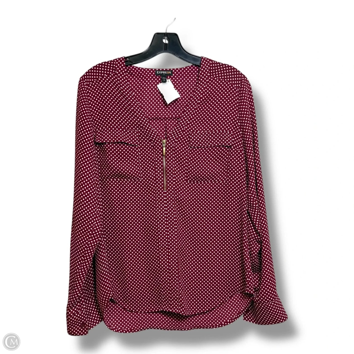 Top Long Sleeve By Express In Red, Size: S