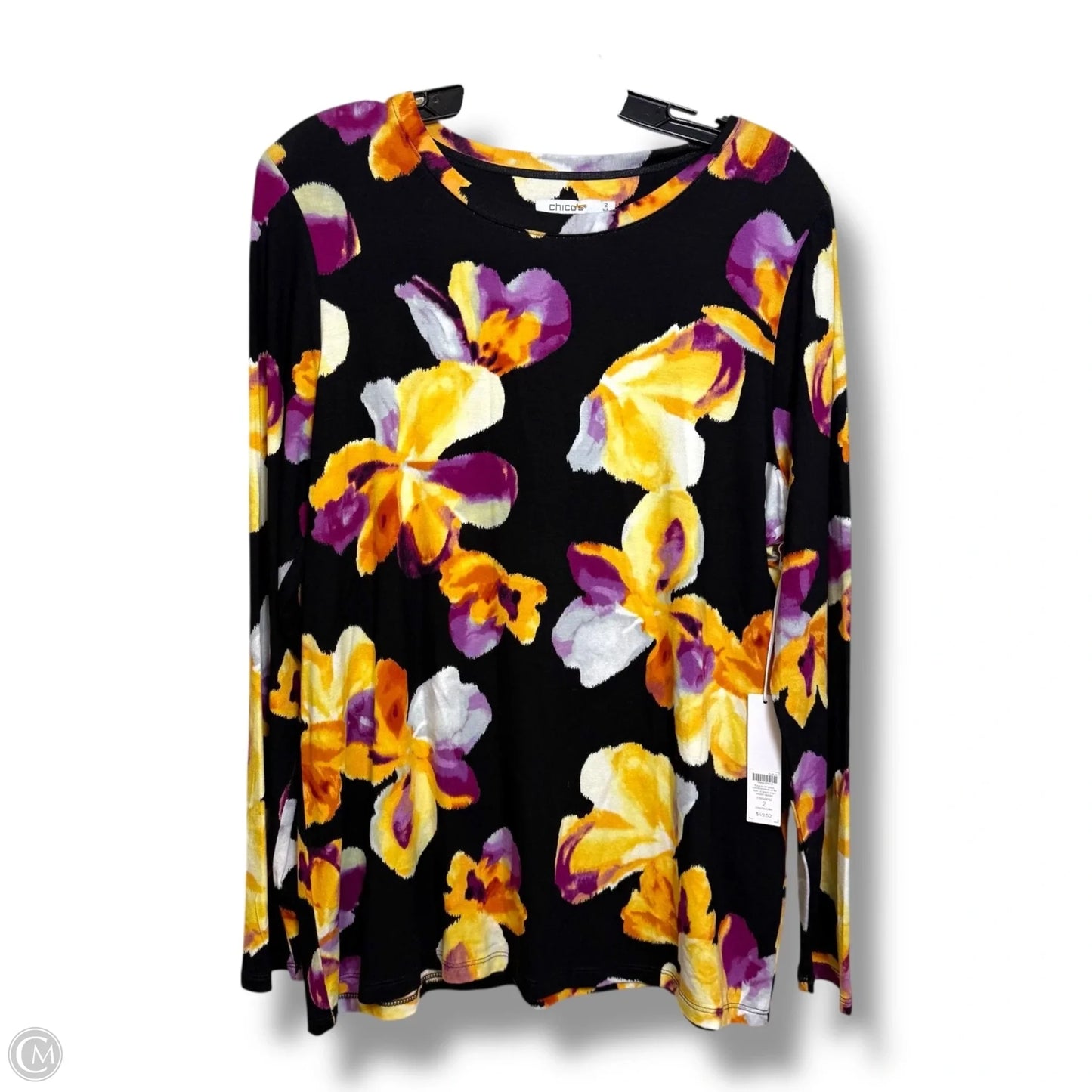 Top Long Sleeve By Chicos In Floral Print, Size: L