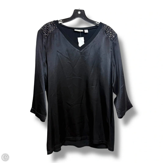 Top Long Sleeve By Chicos In Black, Size: Xl