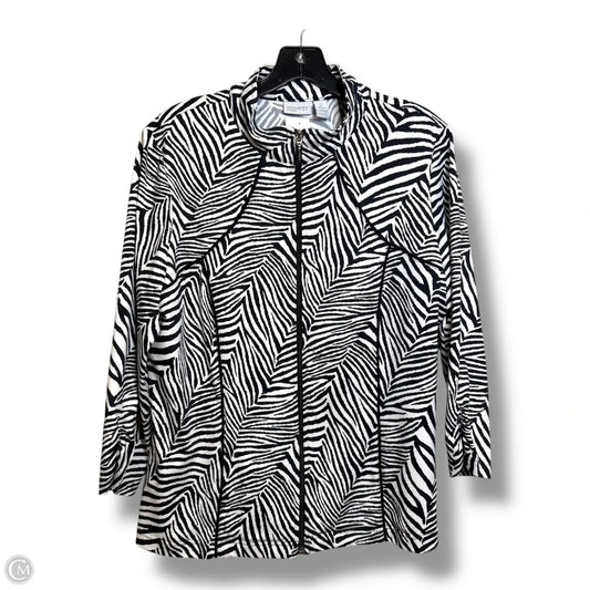Athletic Jacket By Chicos In Animal Print, Size: L