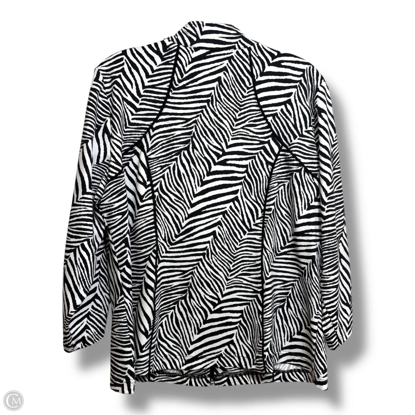 Athletic Jacket By Chicos In Animal Print, Size: L