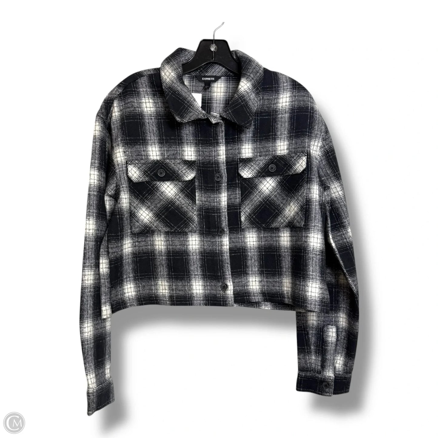 Jacket Other By Express In Black & White, Size: M