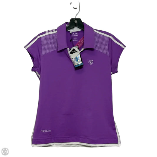 Athletic Top Short Sleeve By Adidas In Purple, Size: M