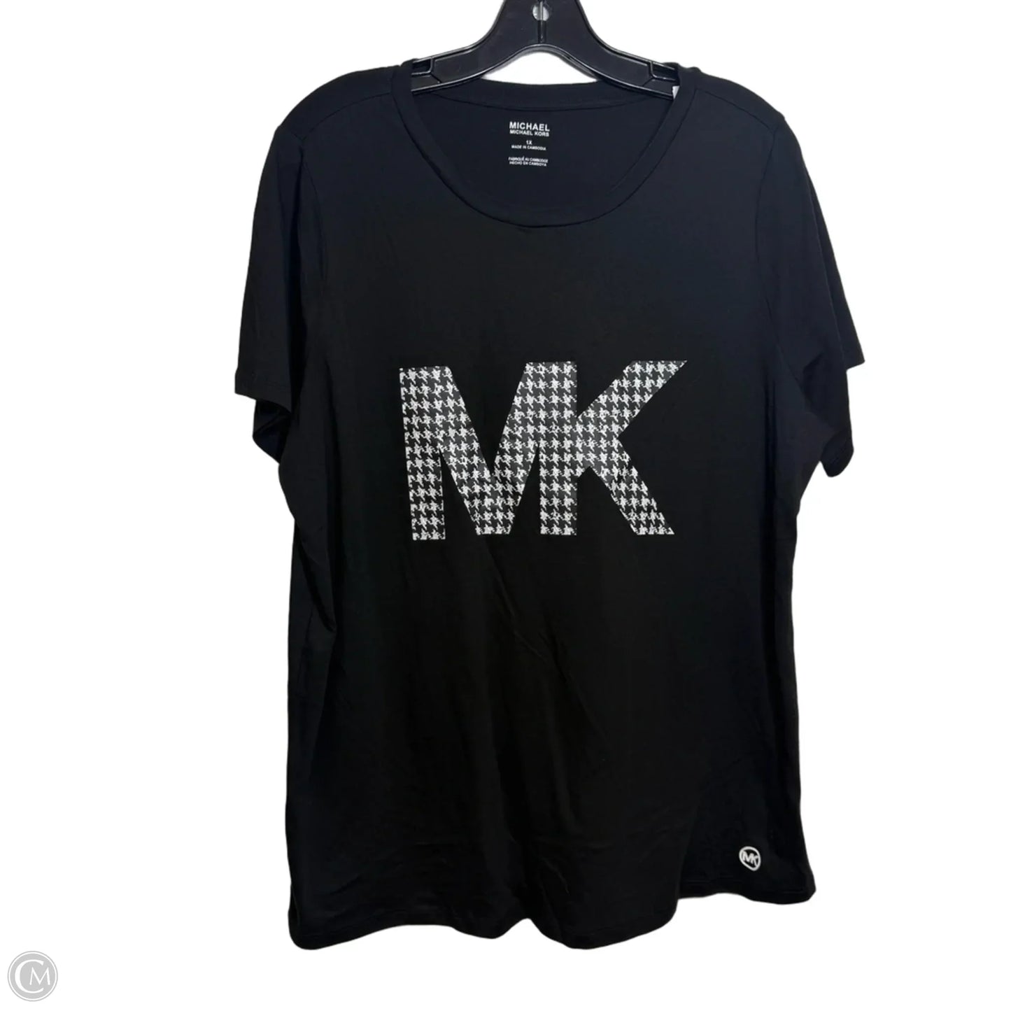 Top Short Sleeve By Michael By Michael Kors In Black, Size: 1x