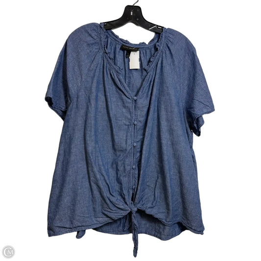 Top Short Sleeve By Lane Bryant In Blue, Size: Xxl