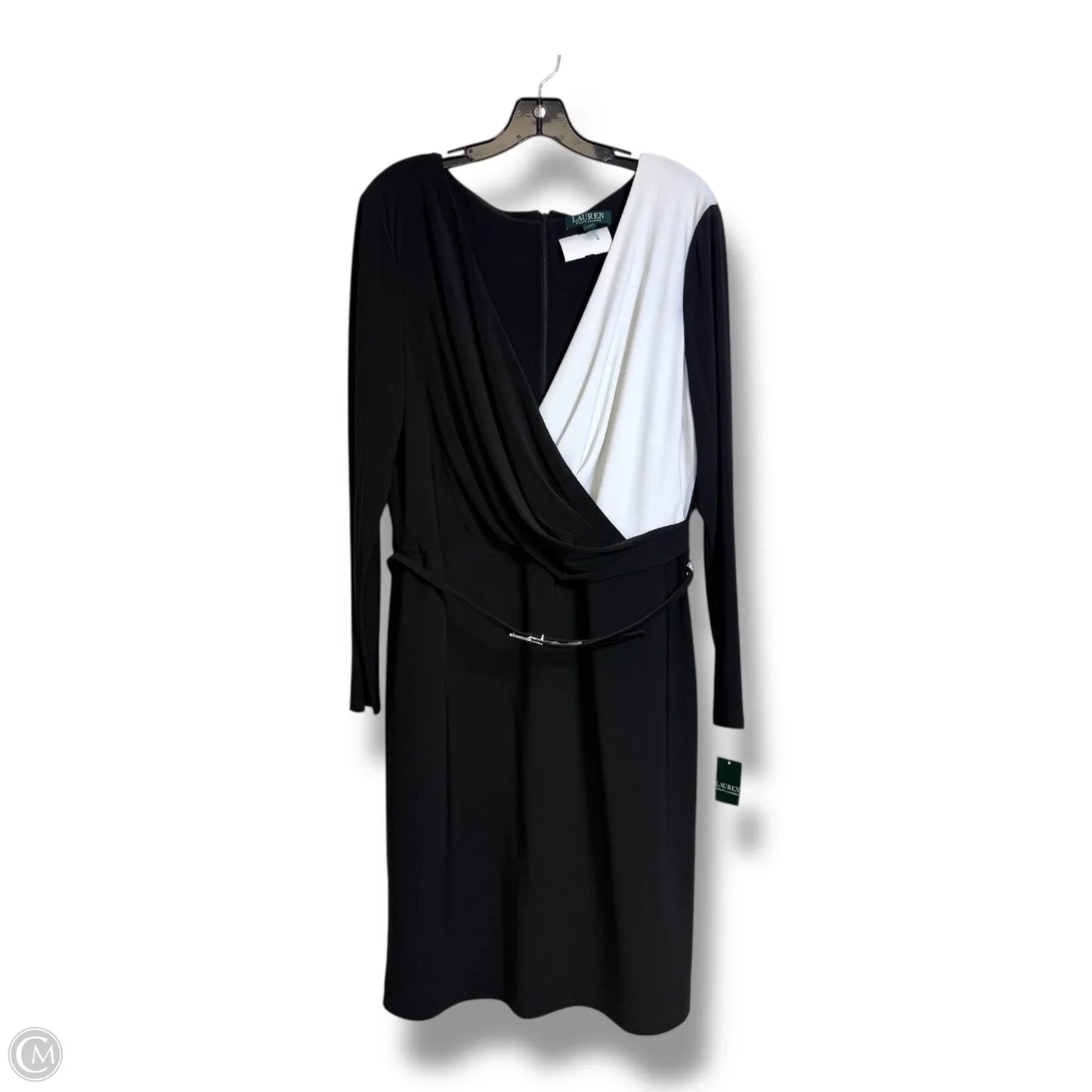 Dress Work By Lauren Ralph Lauren In Black & White, Size: 18