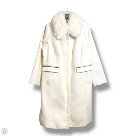 Coat Faux Fur & Sherpa By Eloquii In White, Size: 20