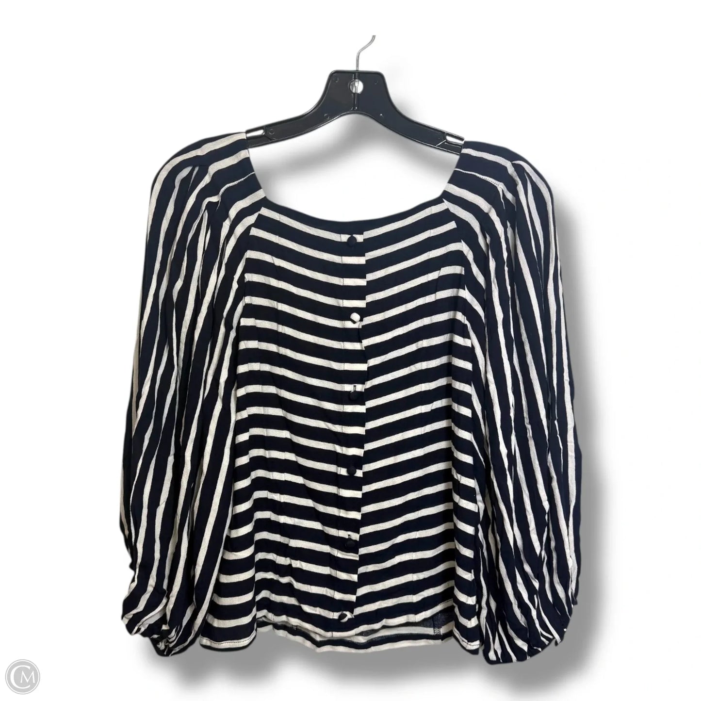 Top 3/4 Sleeve By Banana Republic In Striped Pattern, Size: S