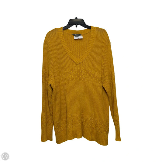 Sweater By Natural Reflections In Yellow, Size: 1x