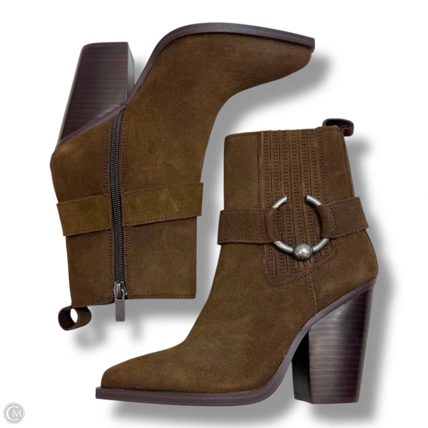 Boots Ankle Heels By Steve Madden In Brown, Size: 5