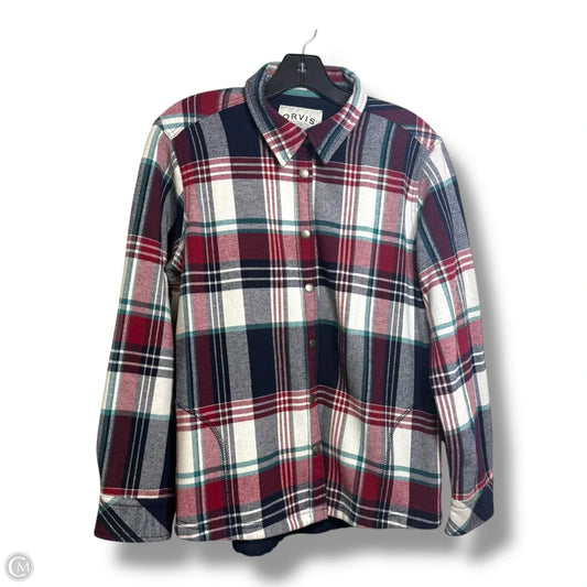 Jacket Shirt By Orvis In Plaid Pattern, Size: L