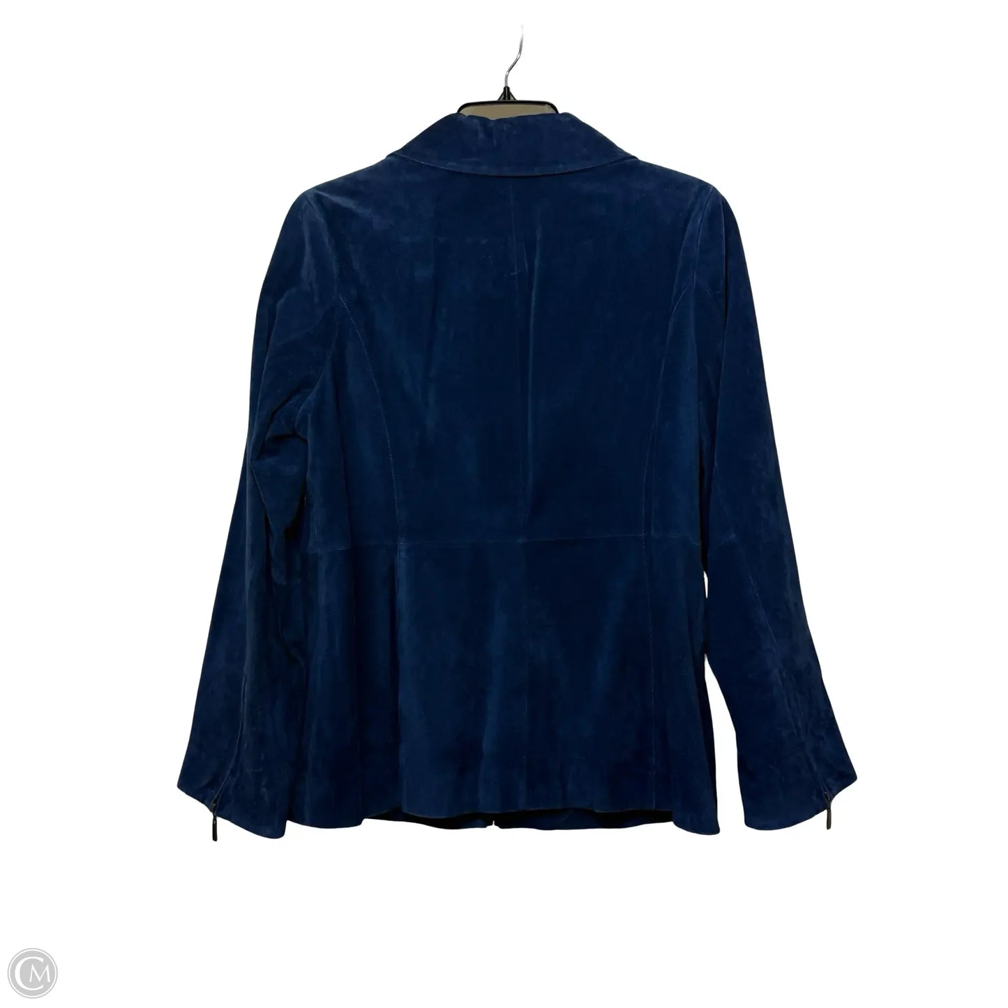 Leather Jacket By Dennis Basso Qvc In Blue, Size: M