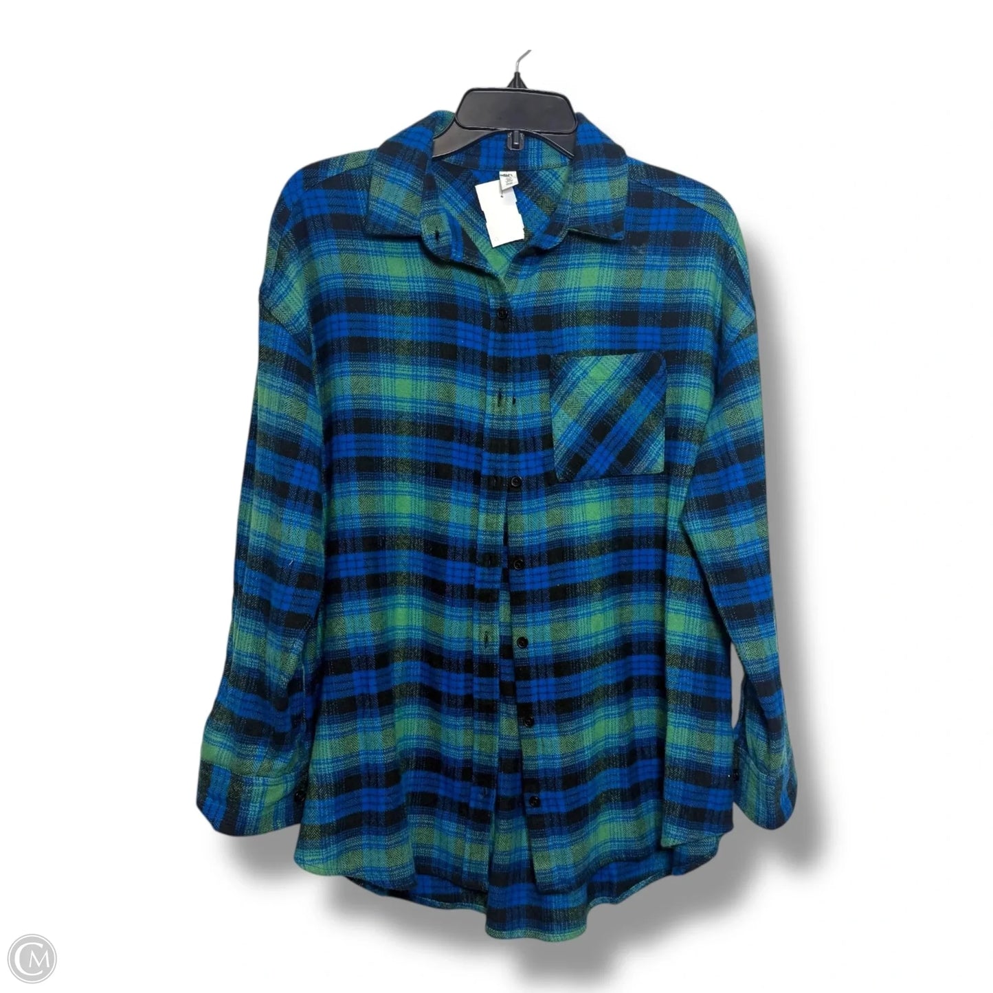 Top Long Sleeve By Bp In Plaid Pattern, Size: Xs