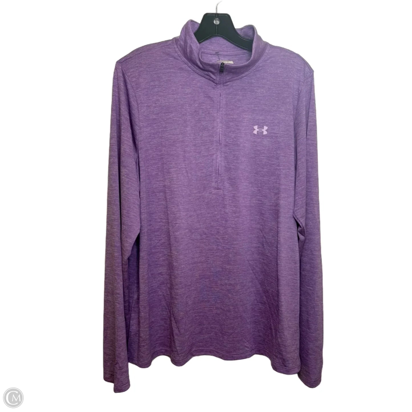 Athletic Top Long Sleeve Crewneck By Under Armour In Purple, Size: Xl