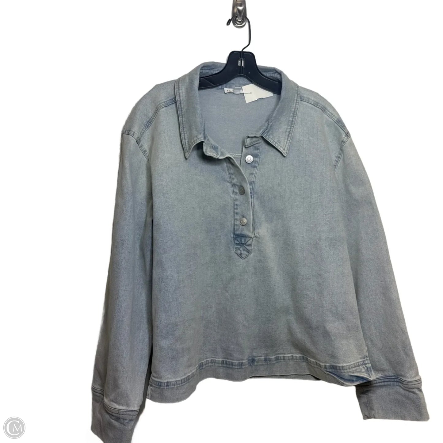 Top Long Sleeve By Socialite In Blue Denim, Size: Xl