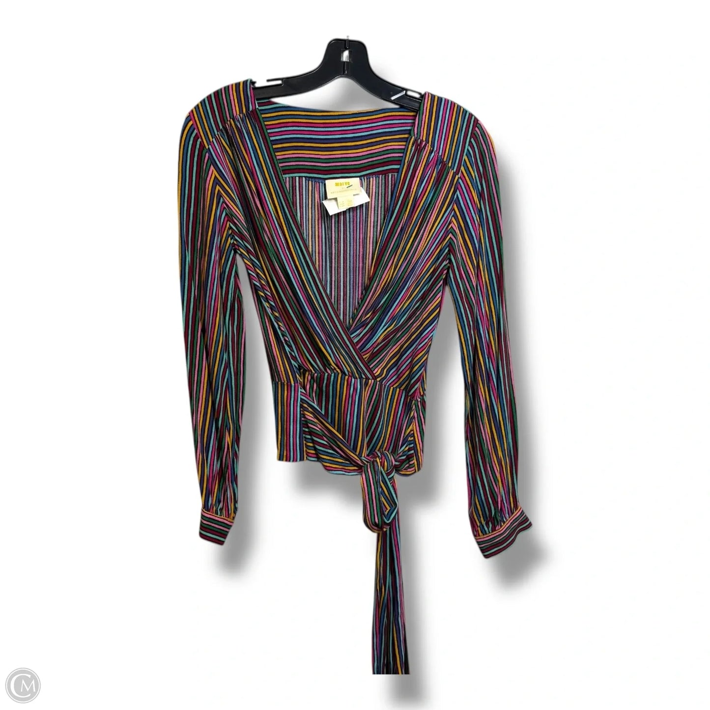 Top Long Sleeve By Maeve In Striped Pattern, Size: 0