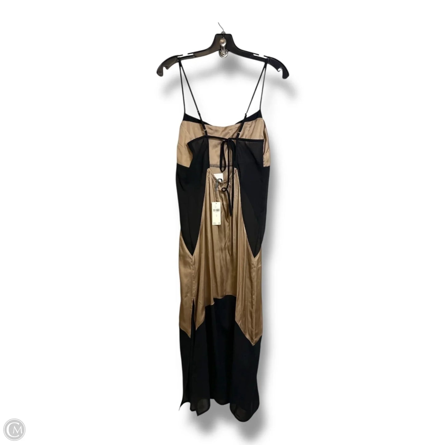 Colorblock Slip Midi Dress Casual Midi By Anthropologie In Black & Cream, Size: S