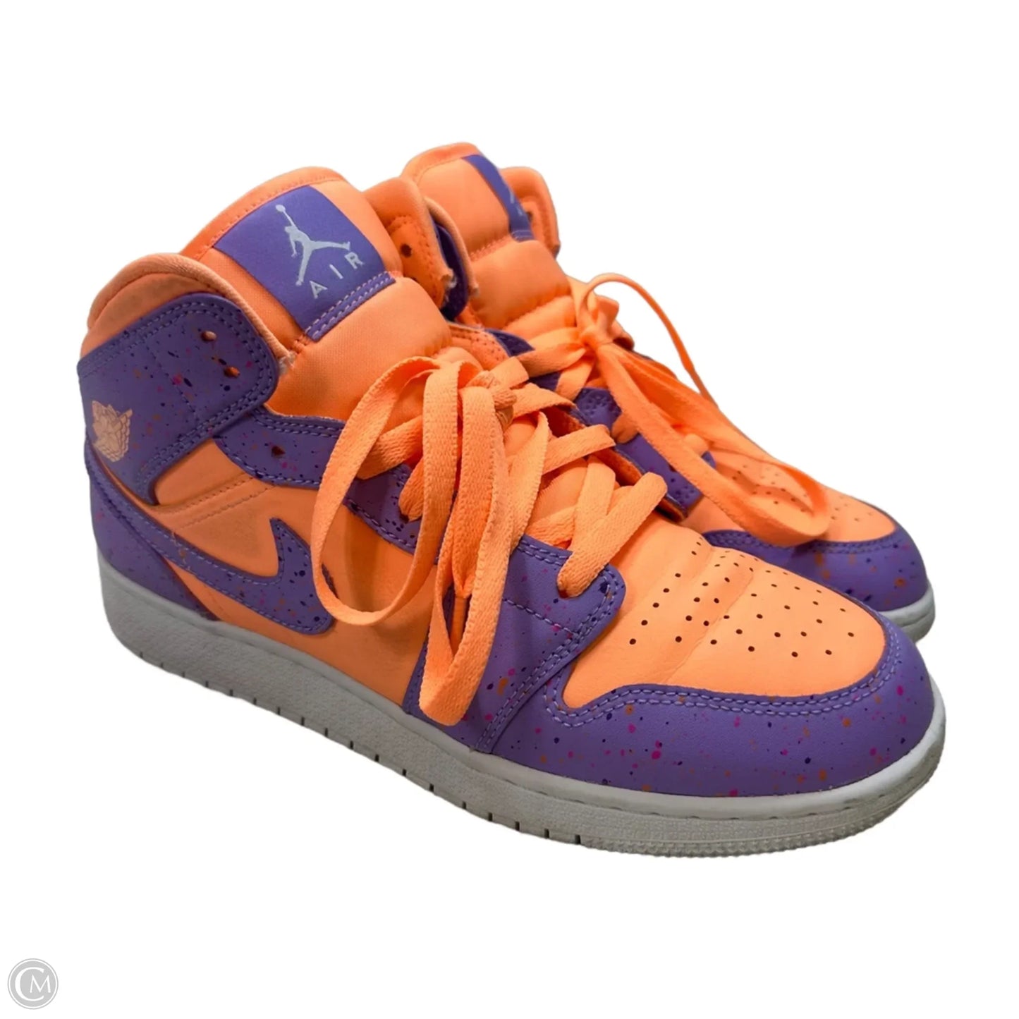 Air Jordan mid Shoes Sneakers By Nike In Orange & Purple, Size: 7Y/8.5
