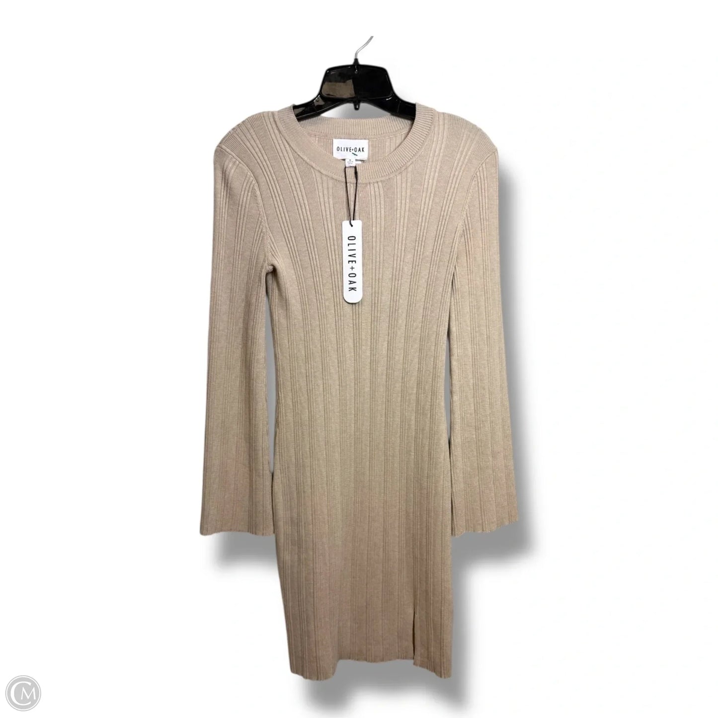 Sweater dress Long Sleeve By Olive And Oak In Beige, Size: M