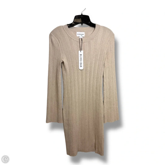 Sweater dress Long Sleeve By Olive And Oak In Beige, Size: M