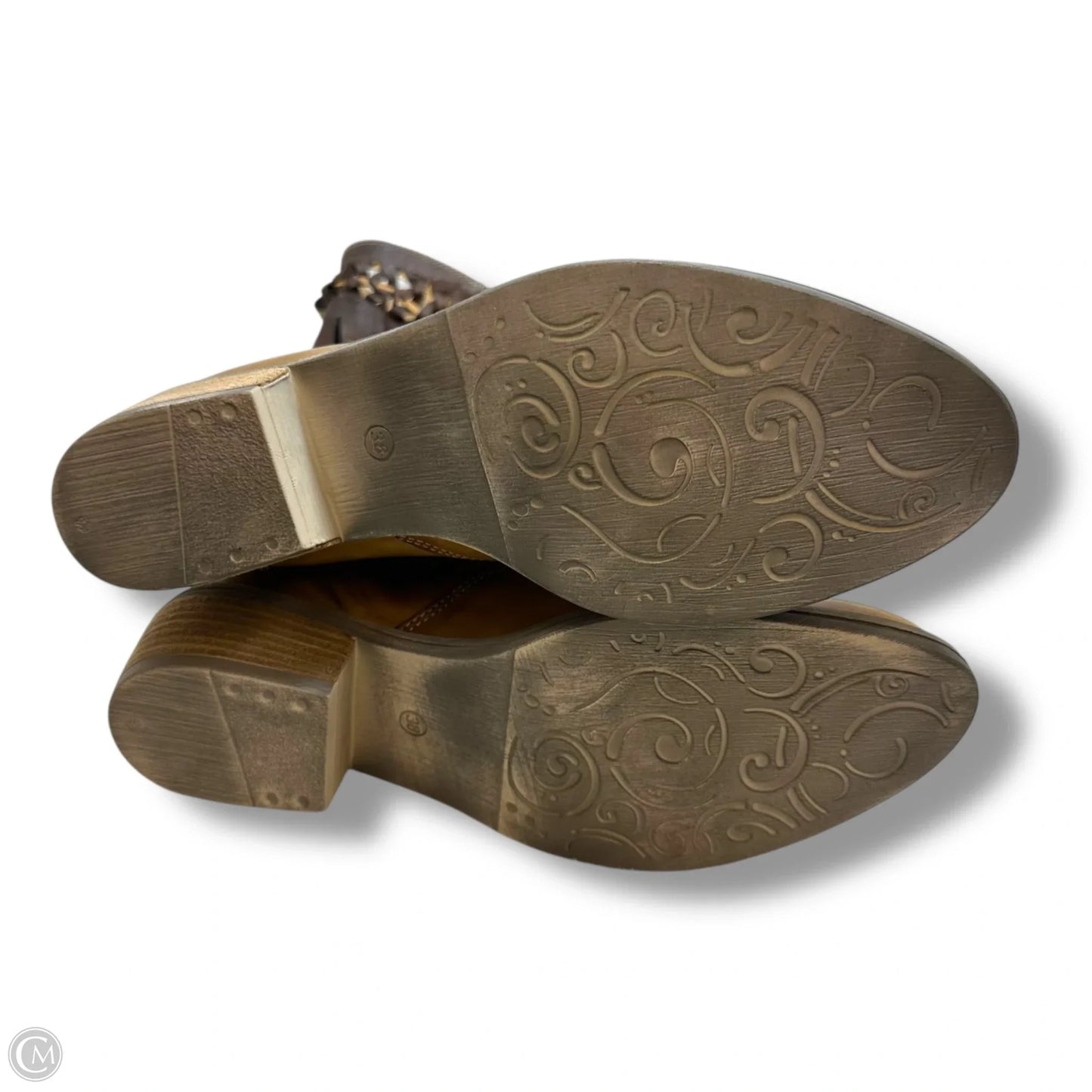 Boots Mid-calf Flats By White Mountain In Brown & Orange, Size: 38