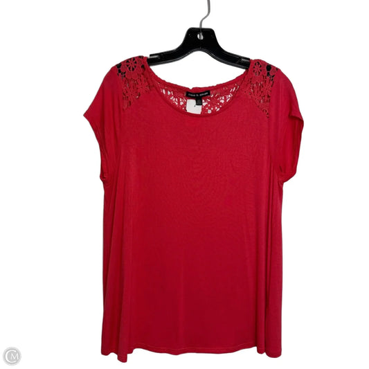 Top Short Sleeve By Cable And Gauge In Pink, Size: L