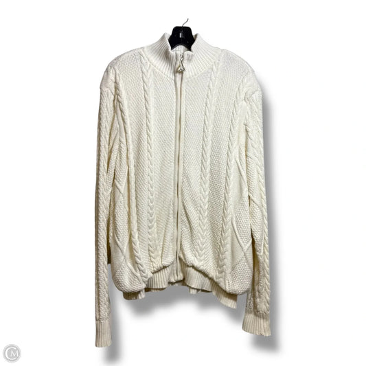 Sweater Cardigan By Clothes Mentor In White, Size: 2x