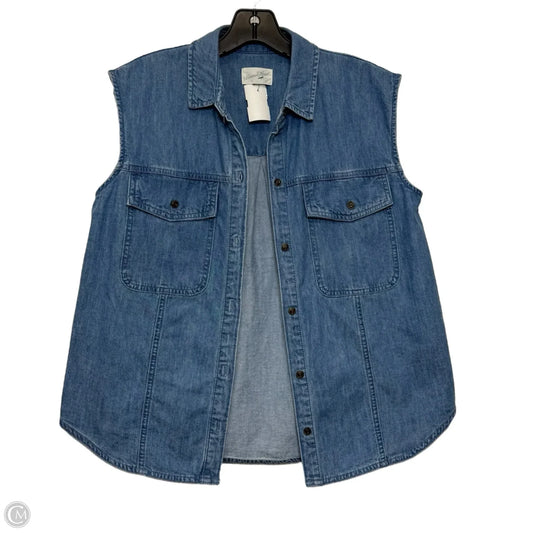 Vest Other By Universal Thread In Blue Denim, Size: L