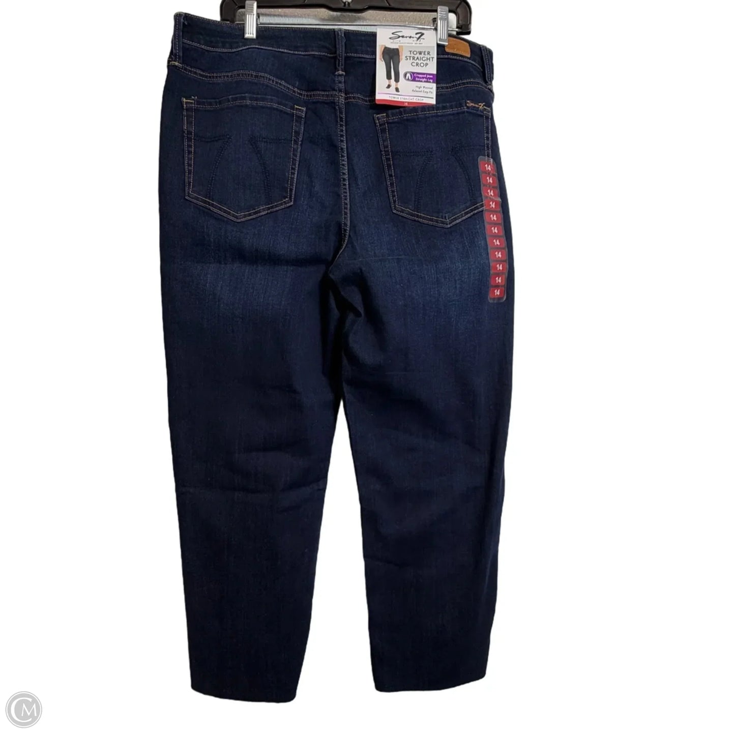Jeans Boot Cut By Seven 7 In Blue Denim, Size: 14