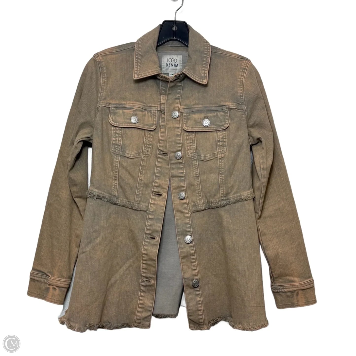 Jacket Denim By Logo In Orange Denim, Size: Xxs
