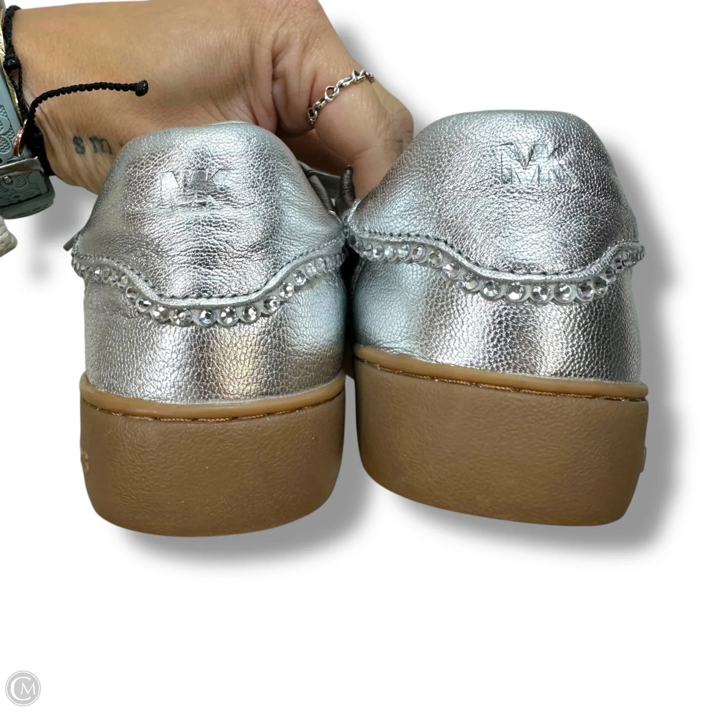 Shoes Designer By Michael Kors In Silver, Size: 8