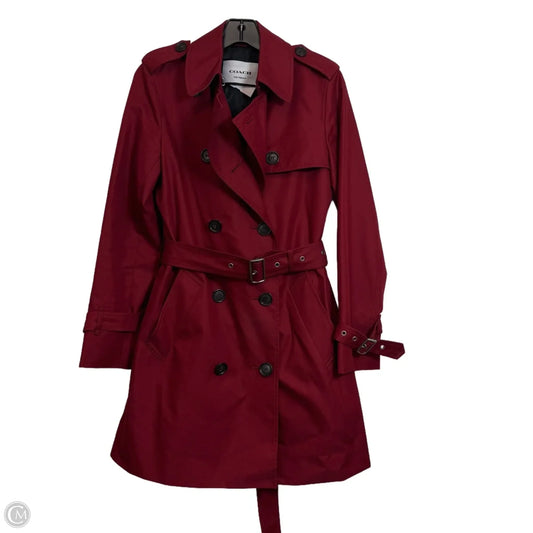 Jacket Designer By Coach In Red, Size: Xs