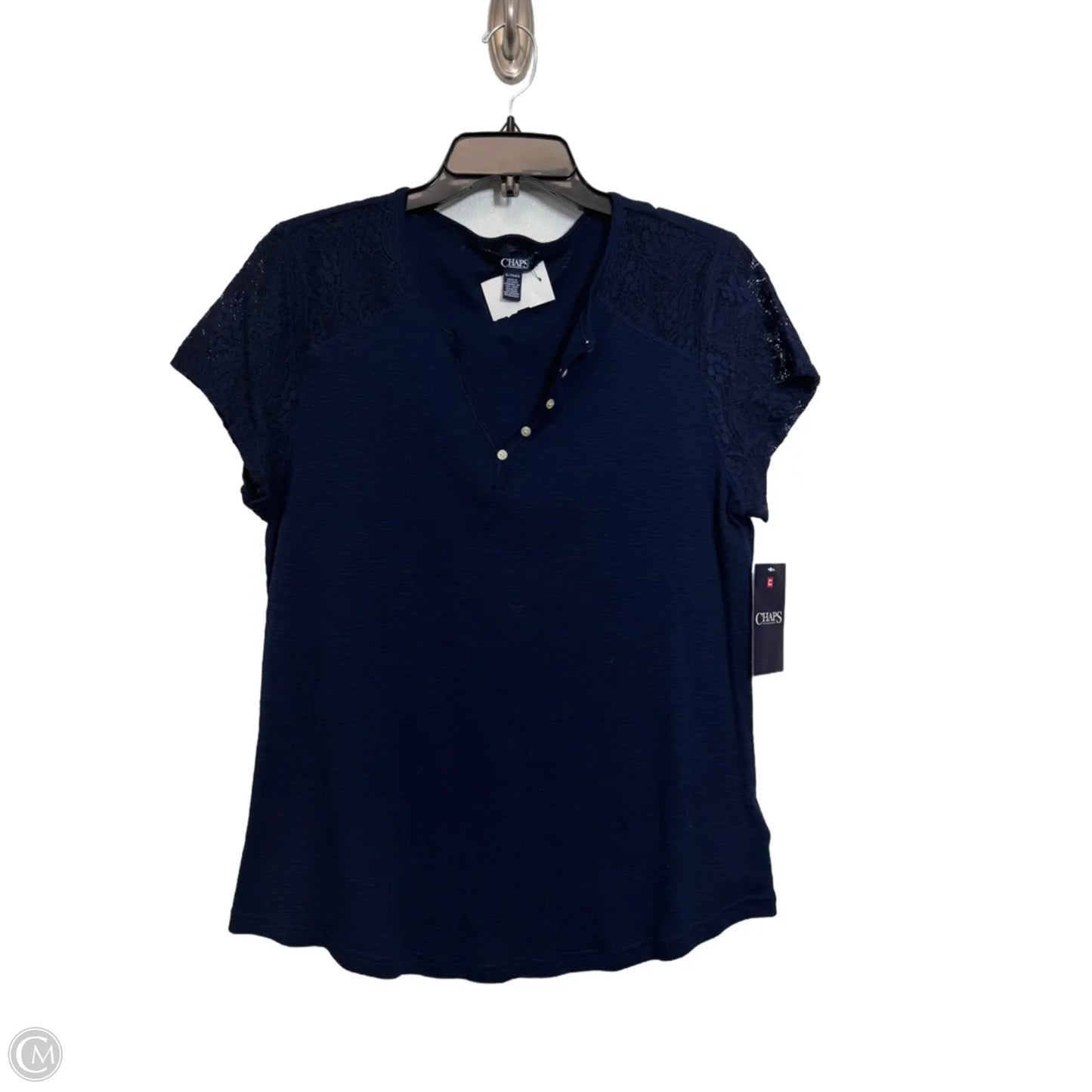 Top Short Sleeve By Chaps In Navy, Size: Xl