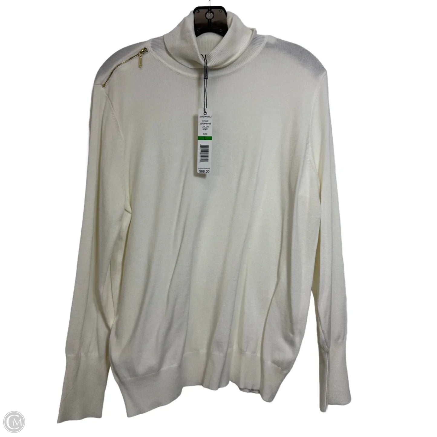 Top Long Sleeve By Joseph A. In White, Size: L