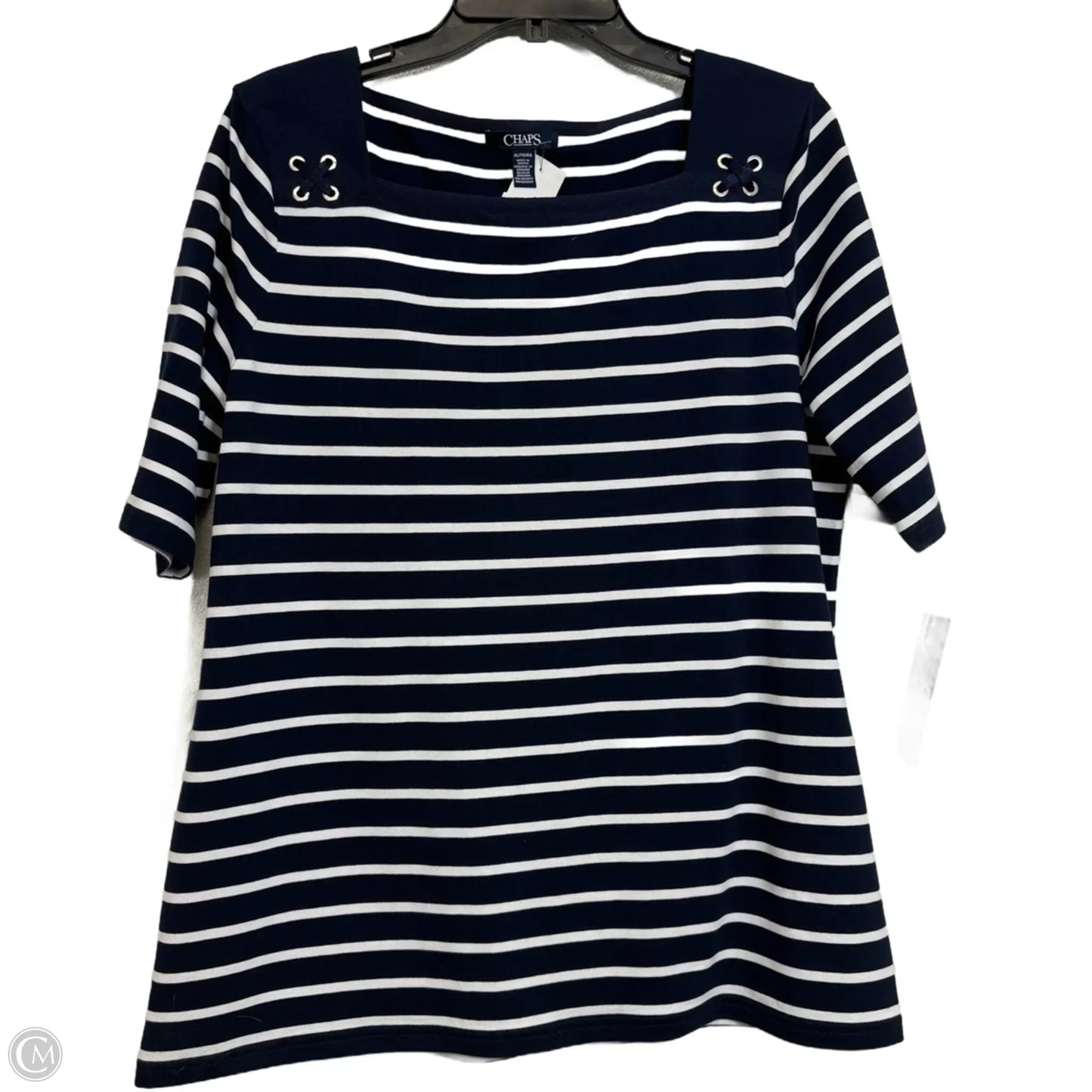 Top Short Sleeve By Chaps In Navy, Size: Xl