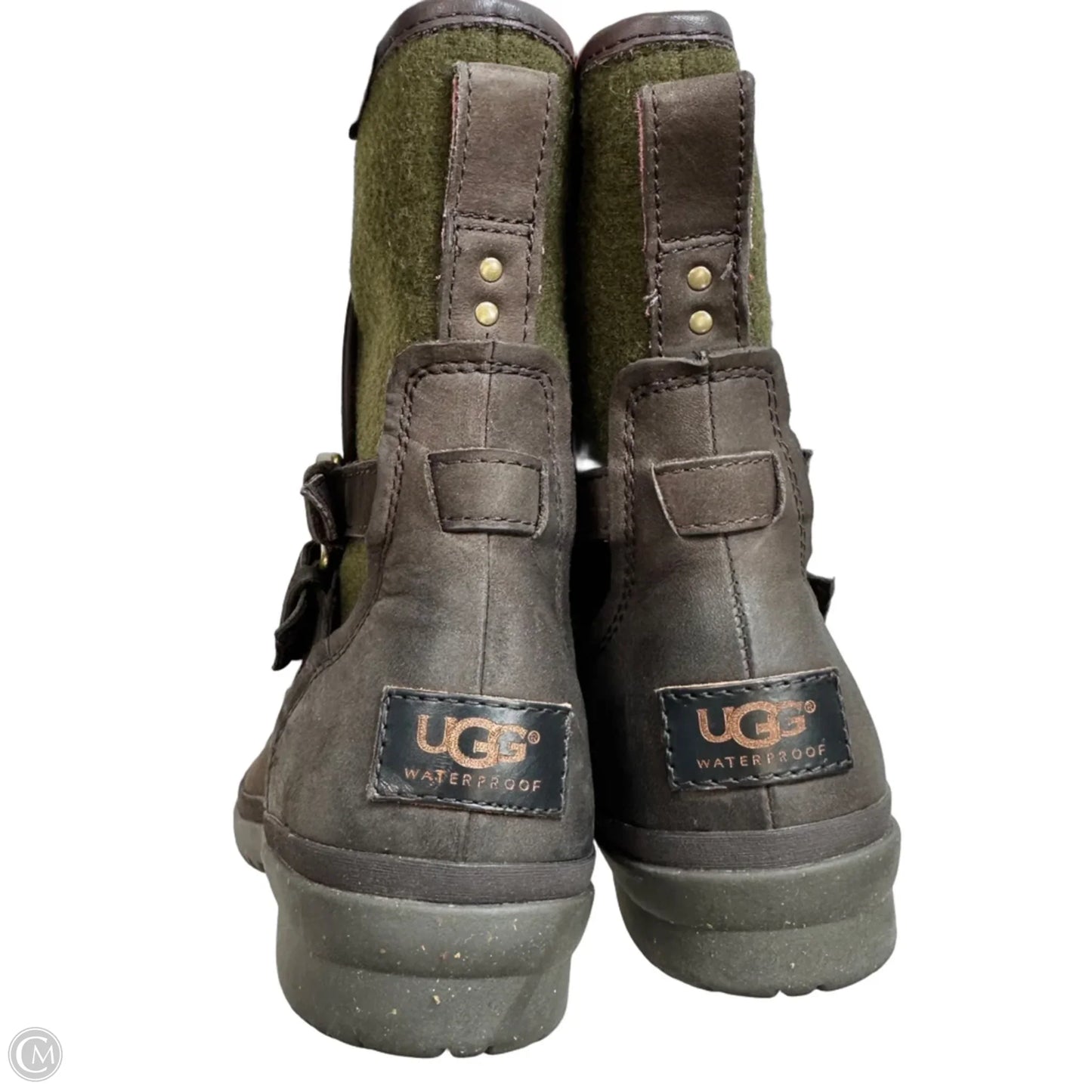 Boots Designer By Ugg In Brown & Green, Size: 8