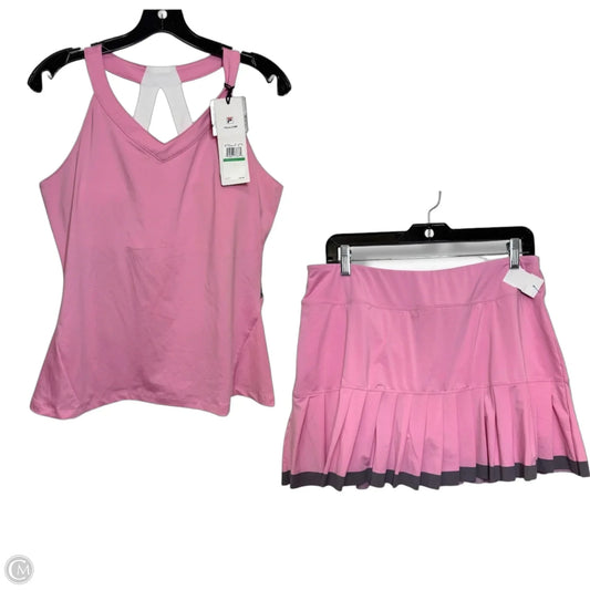 Skirt Set 2pc By Fila In Pink, Size: L