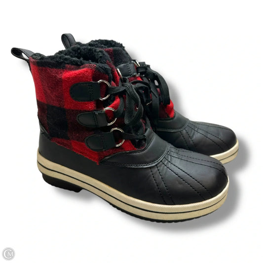 Boots Ankle Flats By Madden Girl In Plaid Pattern, Size: 8