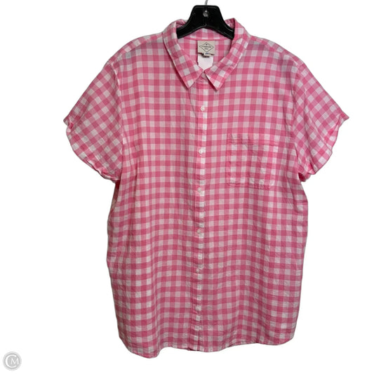 Top Short Sleeve By St Johns Bay In Pink, Size: Xxl