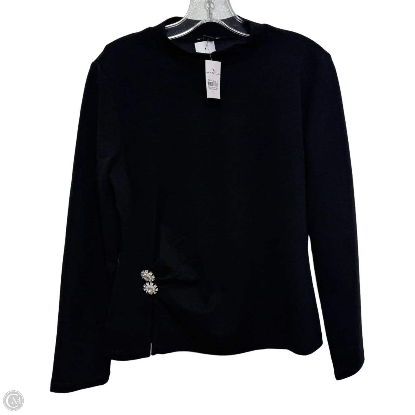Top Long Sleeve By Ann Taylor In Black, Size: M